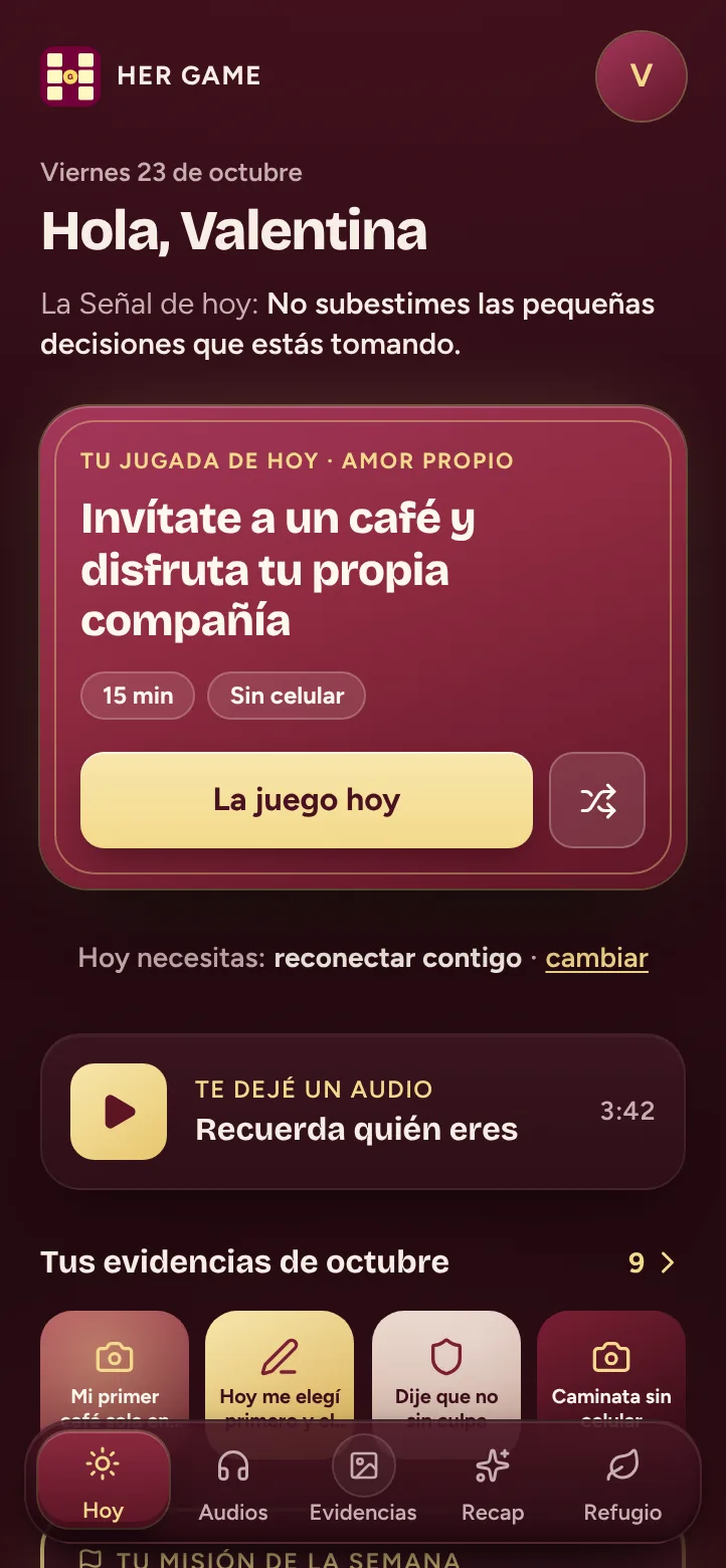 Pantalla Hoy con la jugada del día