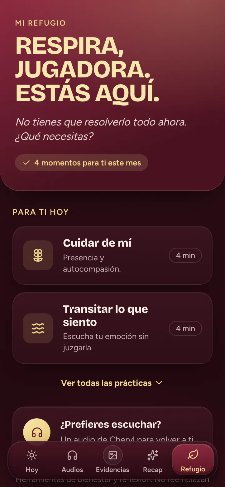 Mi refugio con prácticas guiadas